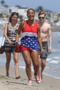 Paris Hilton and Christina Milian - at the beach in Malibu (7-4-13)