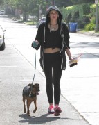 Miley Cyrus - walking her dog in Toluca Lake (8-1-13)