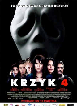 Przód ulotki filmu 'Krzyk 4'